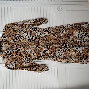 Animal Print Button Down Dress